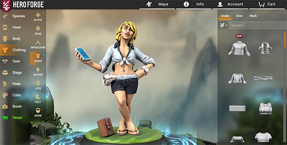 The Heroforge browser workspace