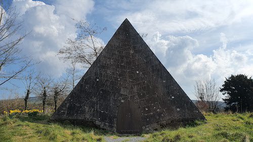 Kinnitty Pyramid, a black stone mausoleum in rural Ireland