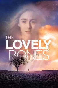 Soairse Ronan's ghostly face floats above a windblown tree in poster art for the 2009 film The Lovely Bones.